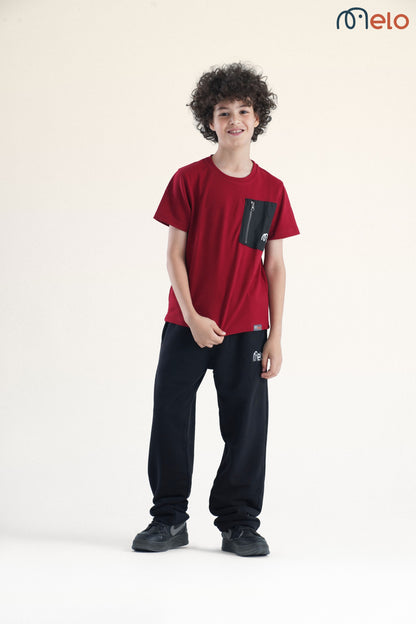 Zip It T-shirt – Dark Red