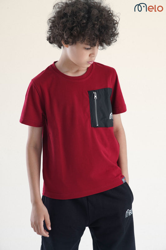 Zip It T-shirt – Dark Red